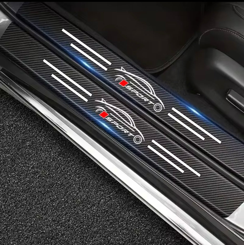Auto Schutzaufkleber 3D Carbon-Optik Tür&Seitenschweller Stoßstange Sport 5 Stück Set