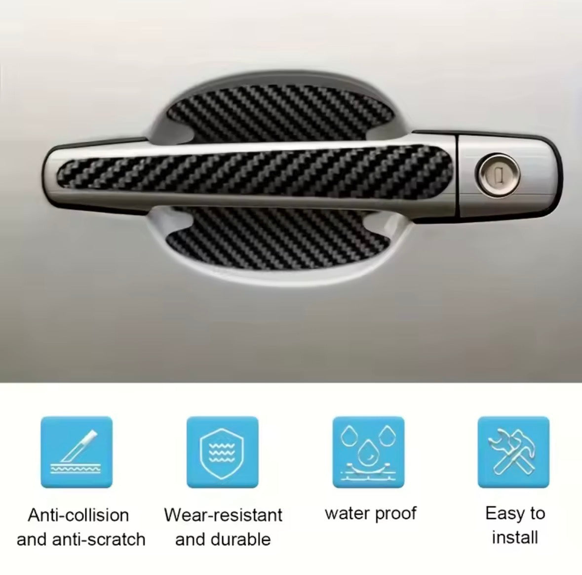 Auto Türgriff Schutzfolien 8-teilig – Carbon Optik Kratzschutz