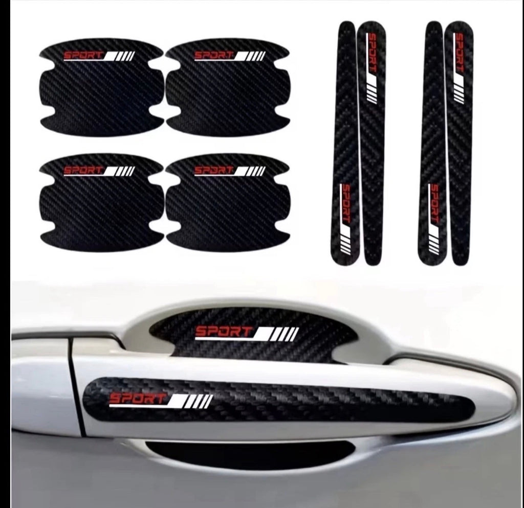 Premium Carbon Türgriff Schutzfolie – 8er Set | Universal für Autos