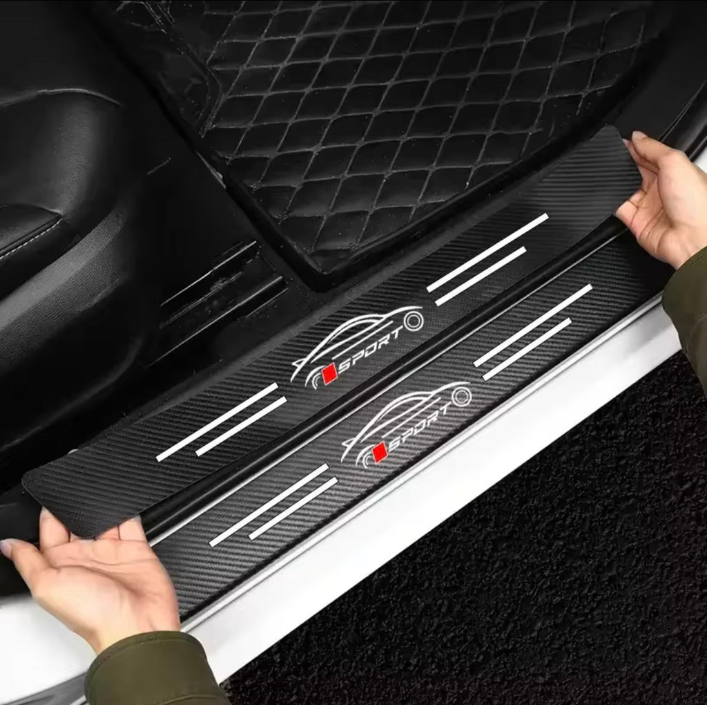 Auto Schutzaufkleber 3D Carbon-Optik Tür&Seitenschweller Stoßstange Sport 5 Stück Set