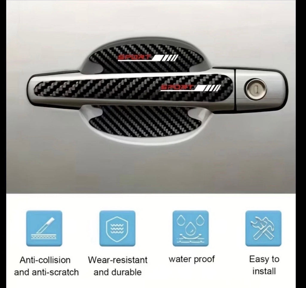 Premium Carbon Türgriff Schutzfolie – 8er Set | Universal für Autos