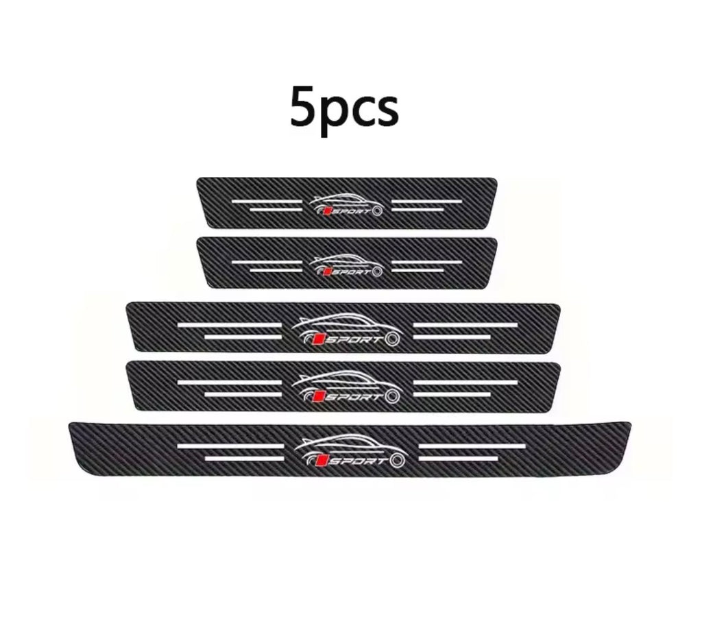 Auto Schutzaufkleber 3D Carbon-Optik Tür&Seitenschweller Stoßstange Sport 5 Stück Set