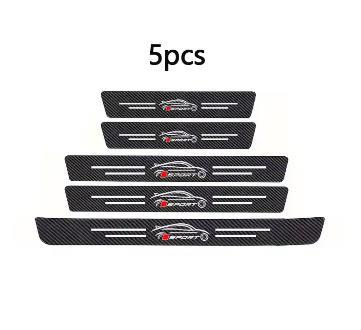 Auto Schutzaufkleber 3D Carbon-Optik Tür&Seitenschweller Stoßstange Sport 5 Stück Set