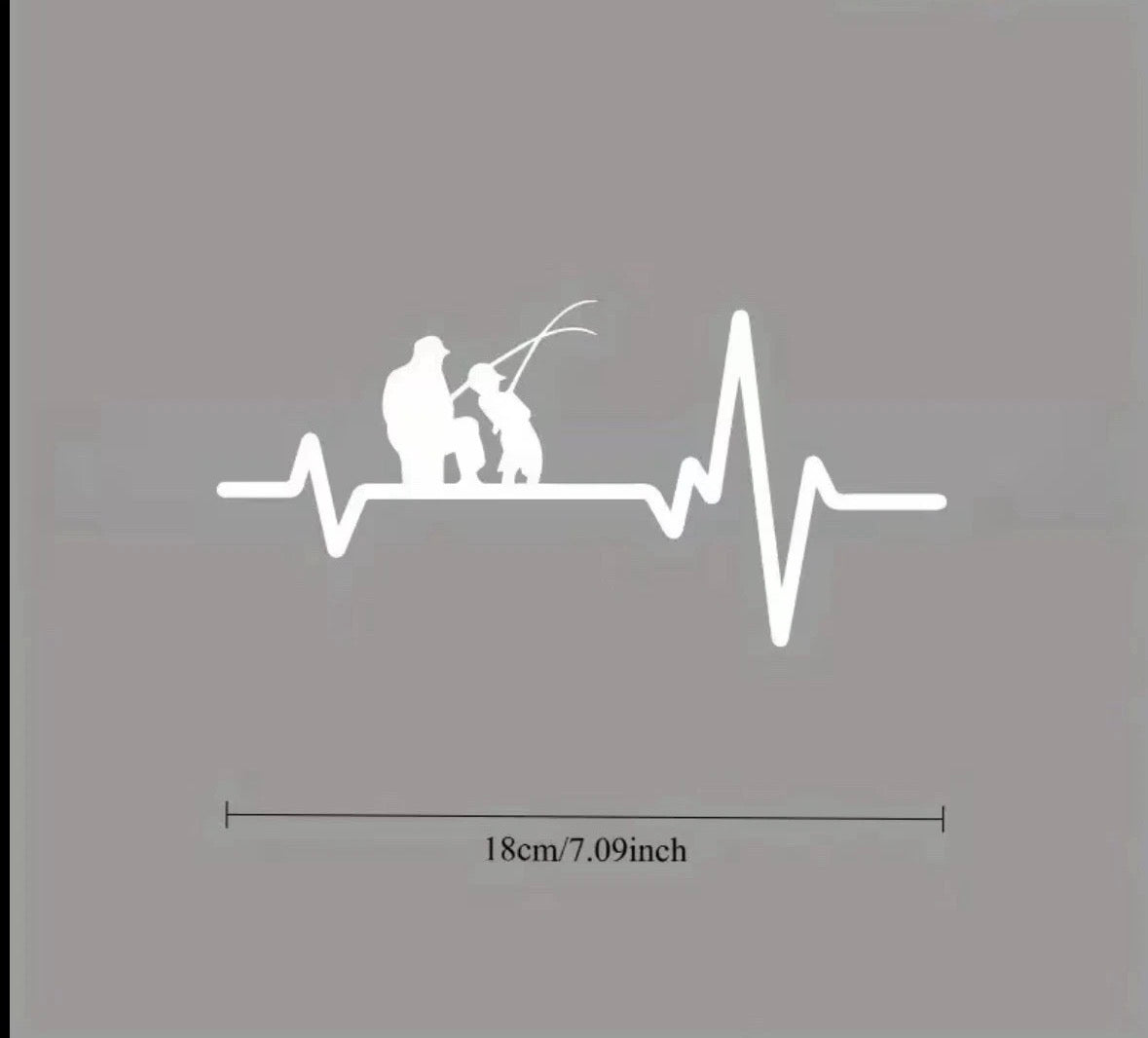 Heartbeat Fischer Autoaufkleber – Eleganter Sticker für Auto, Motorrad & Wohnmobil