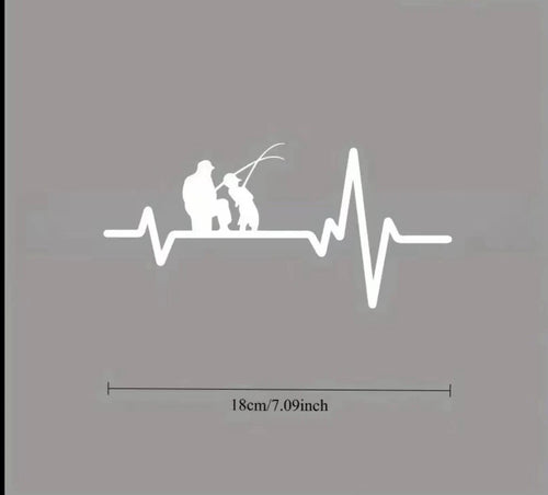 Heartbeat Fischer Autoaufkleber – Eleganter Sticker für Auto, Motorrad & Wohnmobil