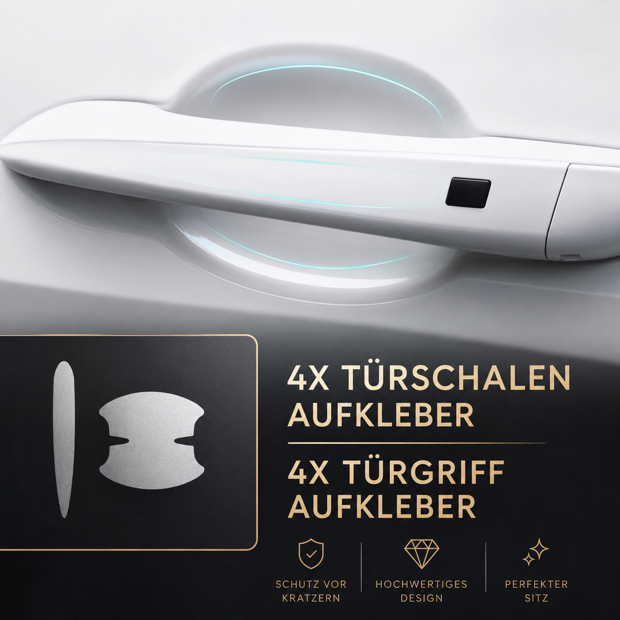 8x Schutzfolie Auto-Türgriff-Aufkleber, Kratzfest Universal Passt Für Alle Autos