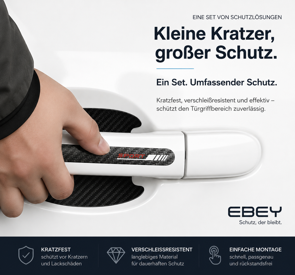 Premium Carbon Türgriff Schutzfolie – 8er Set | Universal für Autos