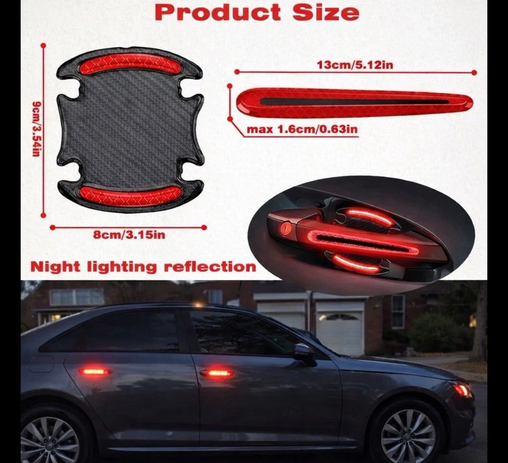 8 Stück Reflektierende Auto-Aufkleber für Türgriffe – Schutz & Style fürs Auto