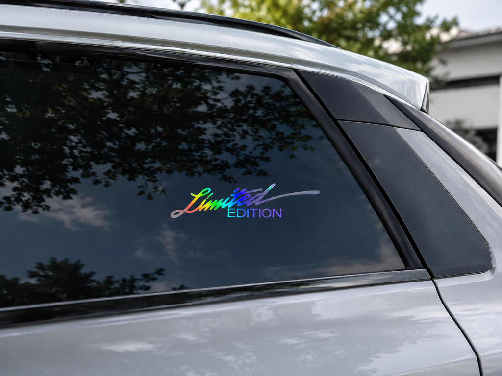 2 Stück Limited Edition Hologramm Aufkleber – Auto Sticker | Universal & Selbstklebend