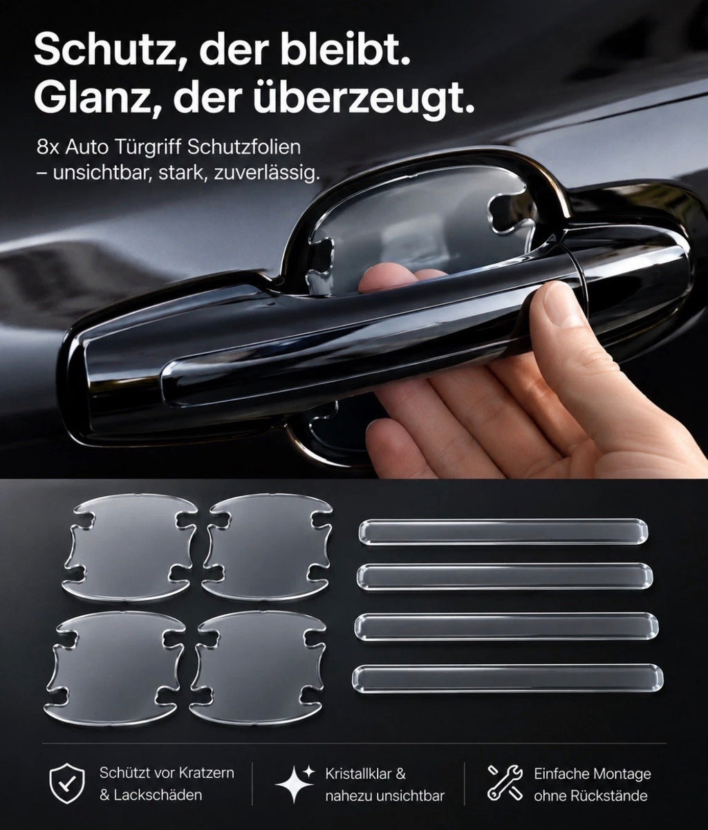8 Stück Auto Aufkleber für Türgriffschutz Kratzschutz Universell passend Transparent
