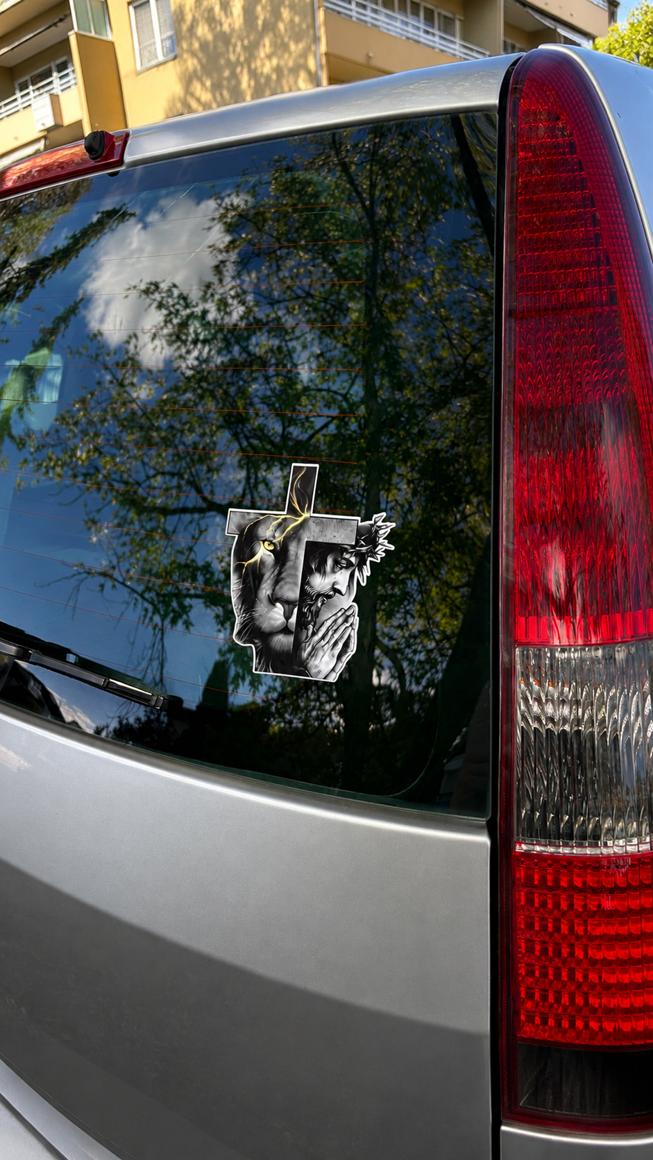 Auto Aufkleber – Jesus Kreuz Sticker für Heckscheibe & Karosserie