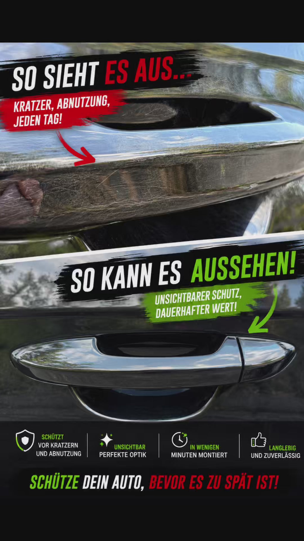 8x Schutzfolie Auto-Türgriff-Aufkleber, Kratzfest Universal Passt Für Alle Autos