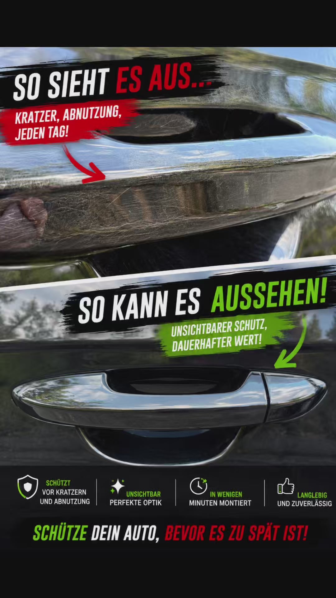 8x Schutzfolie Auto-Türgriff-Aufkleber, Kratzfest Universal Passt Für Alle Autos